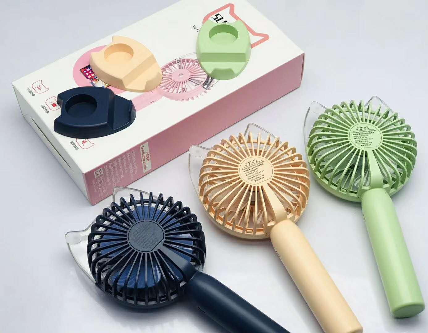 自产自销usb迷你挂脖风扇创意数显无叶充电风扇